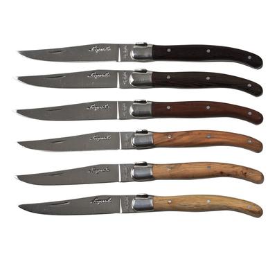 JEAN DUBOST Set mit 6 Laguiole-Messern aus gemischtem Holz -