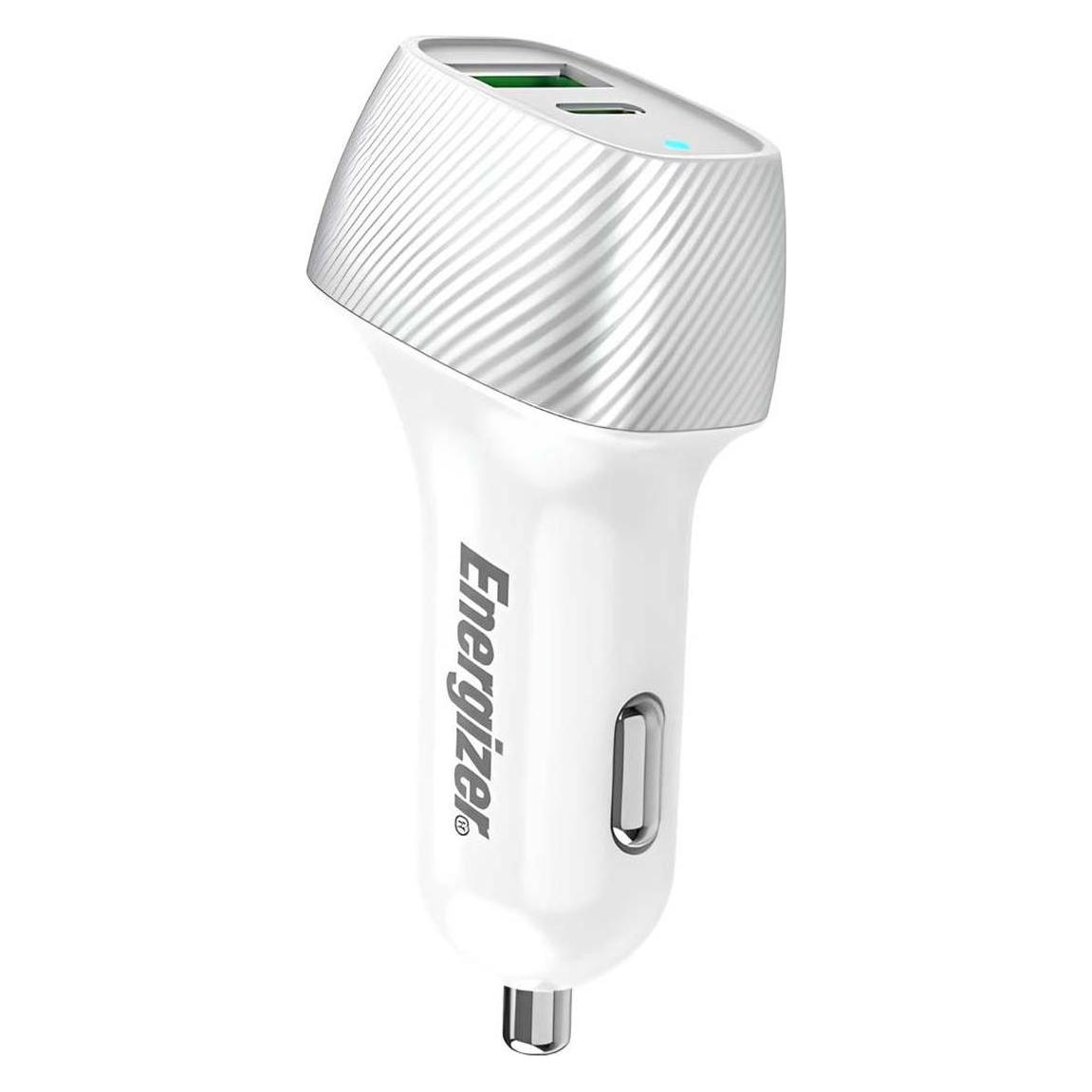Energizer Car Charger - Power Delivery & QC3 - 38W - 1 USB-C & 1 USB-A, silber (D38WS)