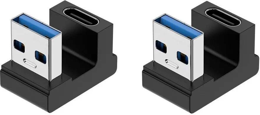 INF Lot de 2 adaptateurs USB vers Type-C en forme de U : Convertisseur USB mâle vers Type-C femelle
