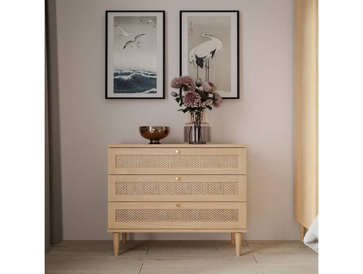 Kommode 90 cm 90 x 80 x 41cm Braun