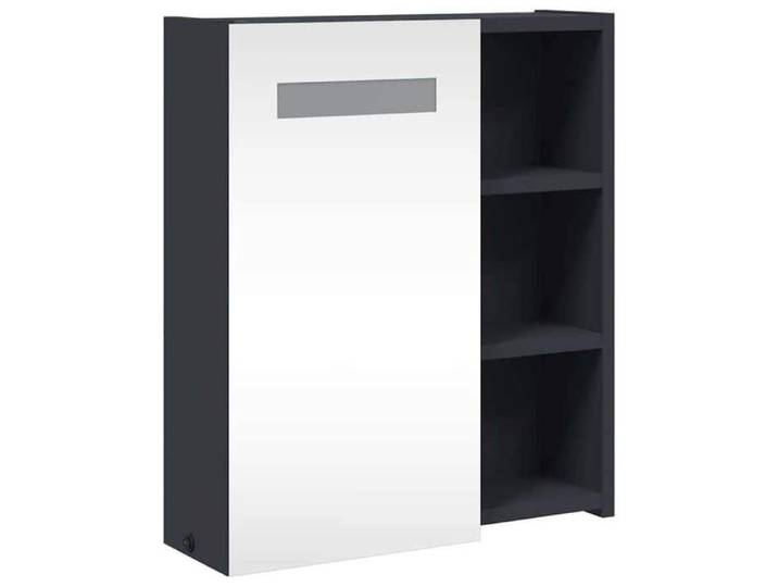 Cabinet/Armoire Miroir - NGM - Elégant Design - Meuble de salle de bain à miroir avec LED gris 45x13x52 cm 64866649403