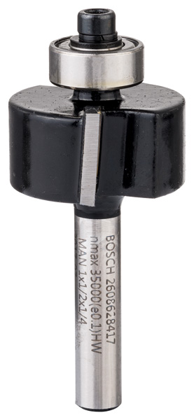 Bosch Falzfräser, 1/4-Zoll, D1 25,4 mm, L 12,7 mm, G 54 mm 2608628417