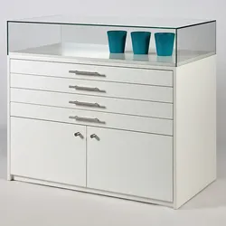 Sockel Vitrine breit mit Schubladen Dialog DLG-21S