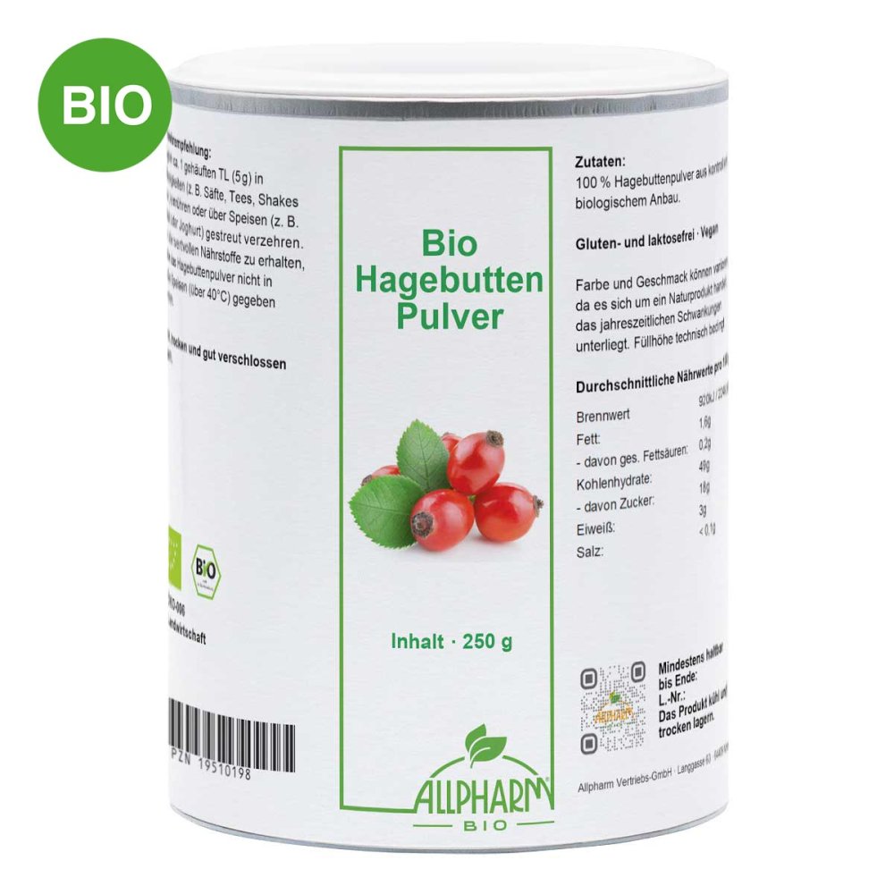 ALLPHARM Vertriebs GmbH Bio Hagebutten Pulver Allpharm 19510198