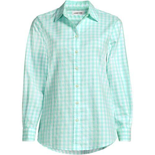 Lange leichte Flanellbluse für Damen in Plus-Größe, Damen, size: plus, Blau, by Lands' End