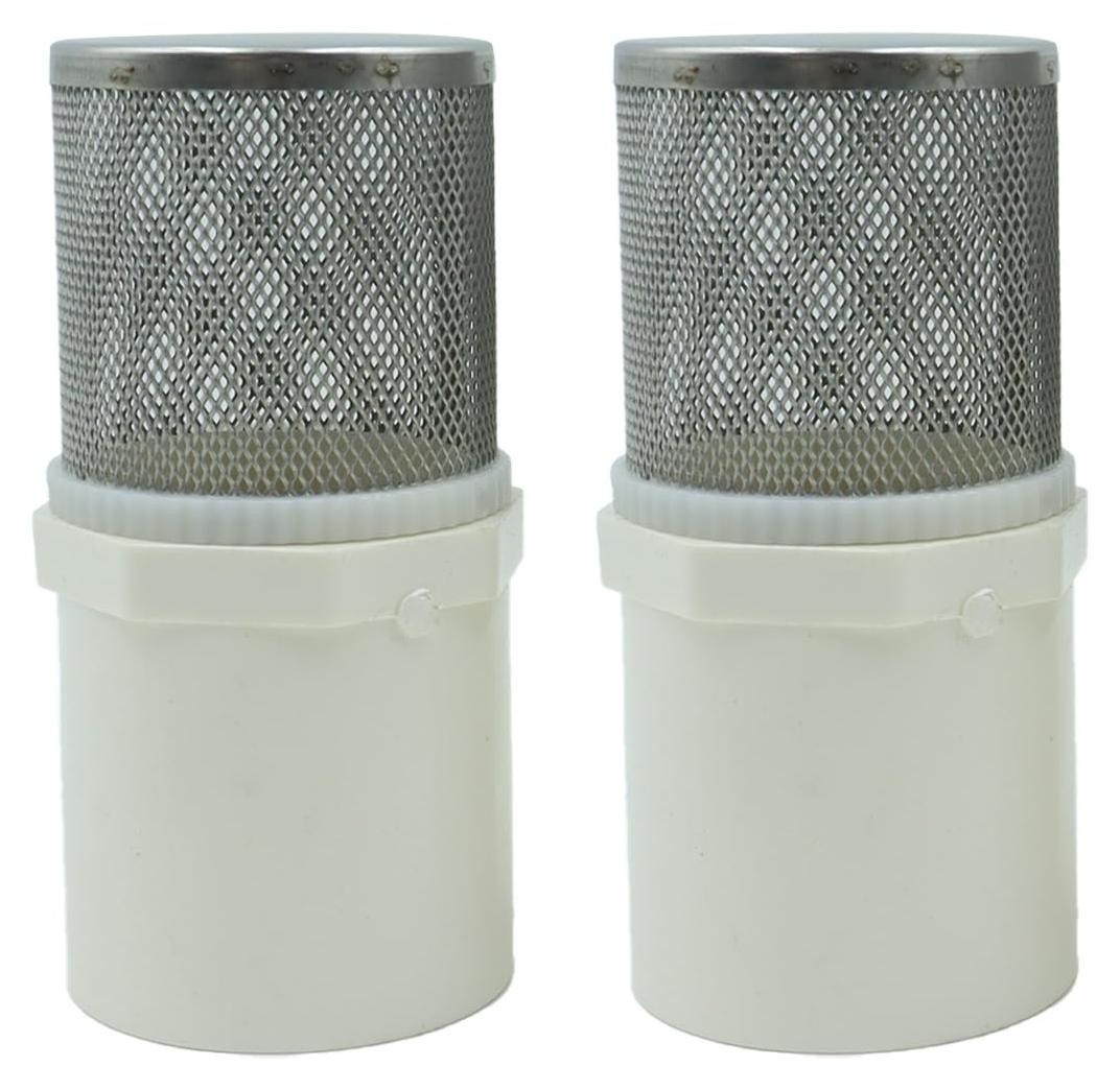 Dripio 2-delige set filterafdekking van roestvrij staal en PVC met 50 mm buitendiameter