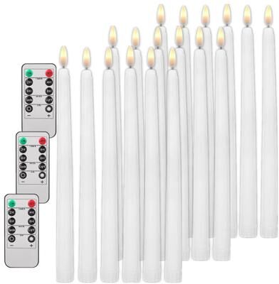 Inspired Living 6 Or 24 Piece LED Flameless Taper Candles 6.5 Inch Or 11 Inch Battery Operated Candles With Warm Flickering Glow 18pcs With Remote