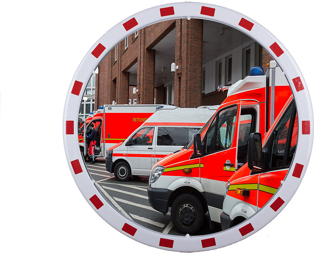 Verkehrsspiegel mit Universalhalterung, rund, Ø 800 mm Dan-MIRROR