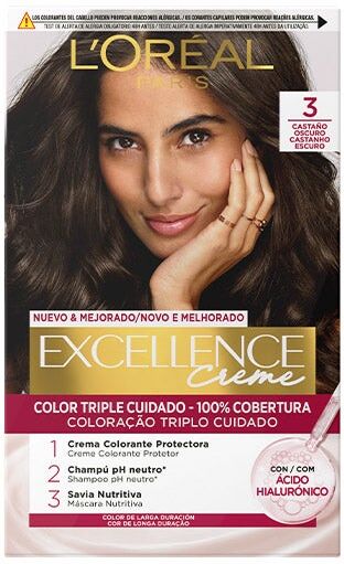 Tinte Excellence Creme 3 Castaño Oscuro