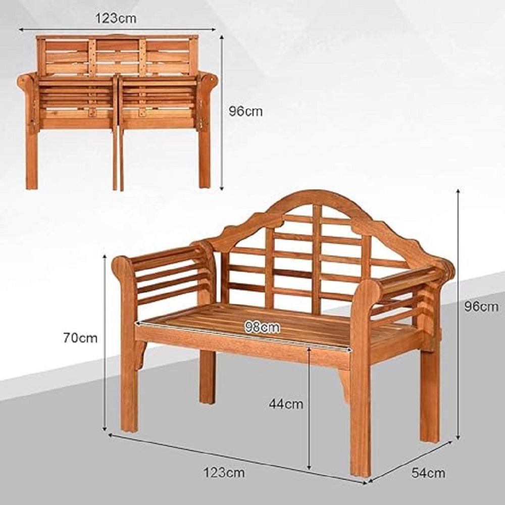 Holzbank für den Garten - Gartenmöbel - Bank für den Außenbereich - Klappbank - Balkonbank - Bank aus Akazienholz
