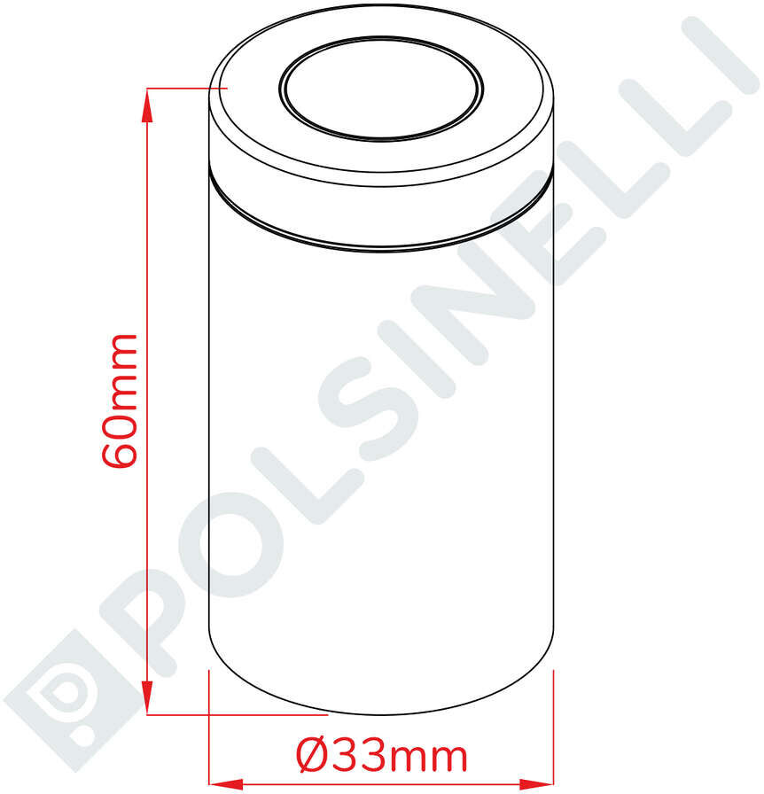 Polsinelli Capsule en PVC jaune PVC ⌀33 (1000 pcs)