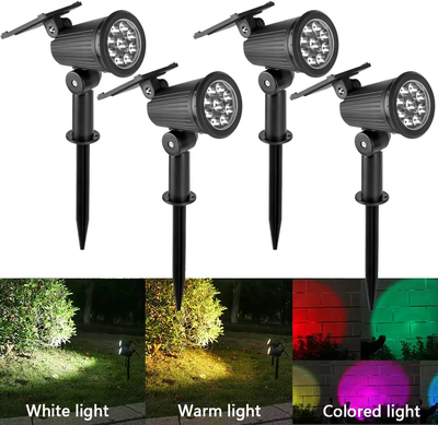 Friendly Fresh Finds Solar Spotlight Outdoor Waterproof Solar Garden Lights For Landscape And Walkway Lighting white
