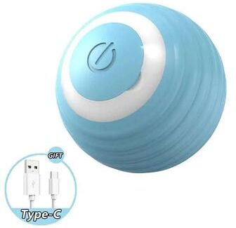 Inspired Finds Speedy Tail 2.0 Smart Interactive Rolling Cat Ball With Motion Activation aqua Chase Ball