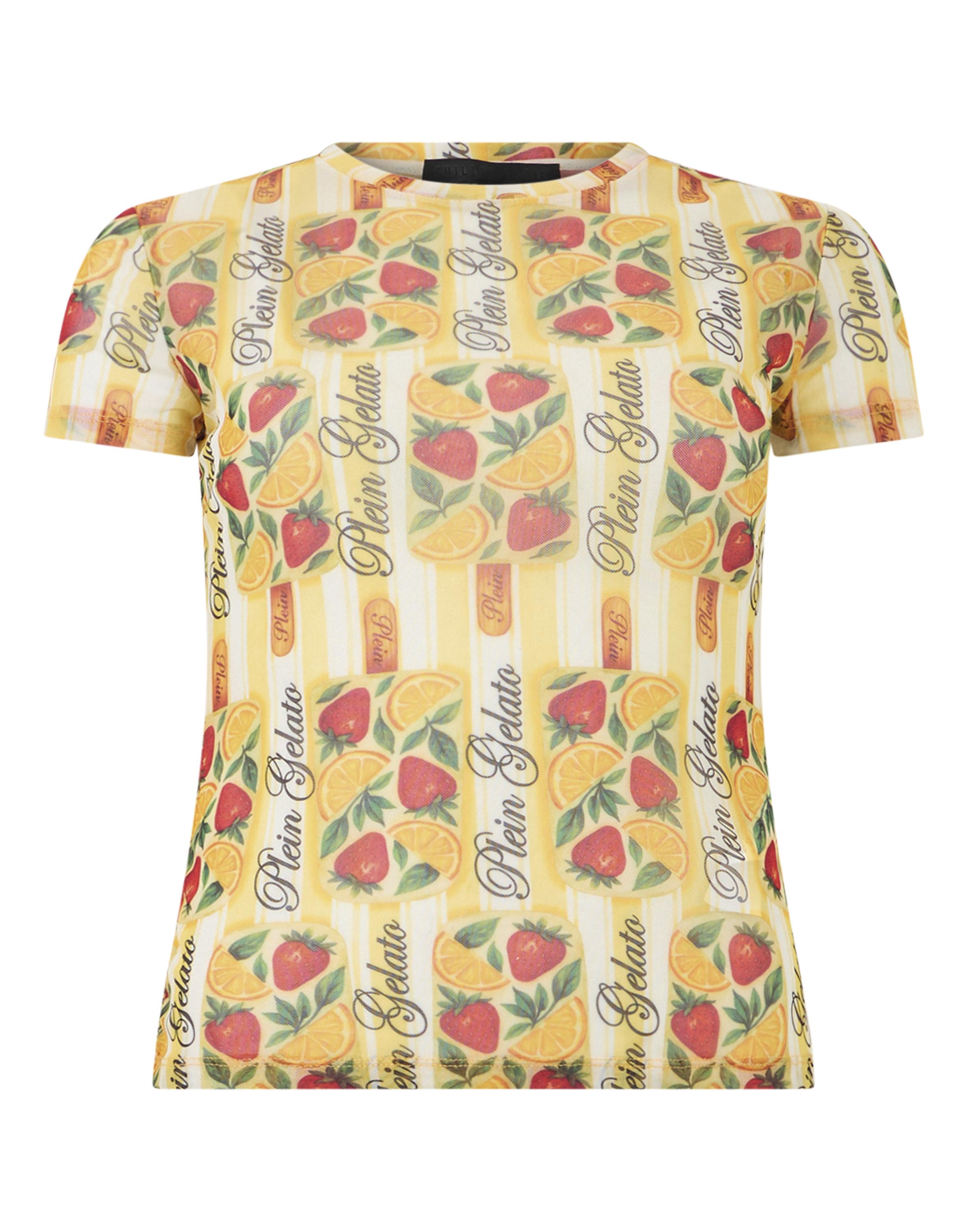 Philipp Plein Tüll-Sexy-Pure-Fit-T-Shirt Gelato - Gelb