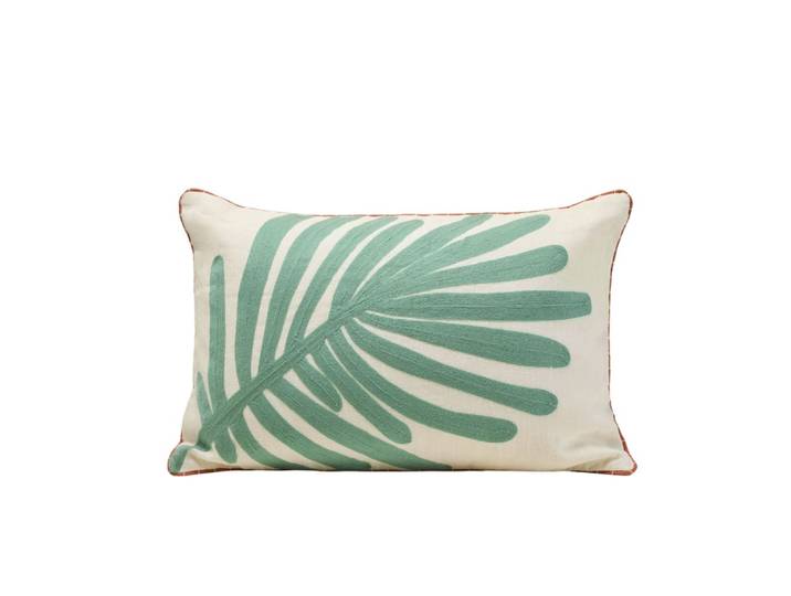 Housse de coussin en coton vert 40x60 cm