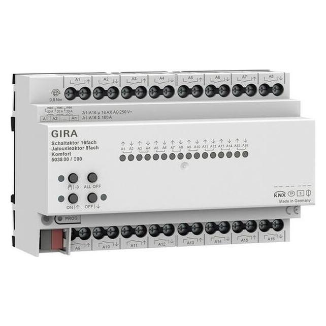 Gira 503800 16f/8f 16 A REG Kmf KNX Secure Schalt-/Jalousieaktor (Rolladenaktor) (503800)