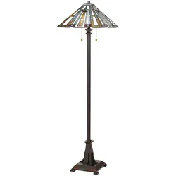Elstead Lighting Maybeck Stehleuchte, 2-flammig Bronze Tiffany-Glas