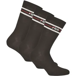 FILA Unisex Socken 3 Paar - Street, Sport, Lifestyle, Socks Set, Stripes, 35-46 Schwarz / 35-38 (3-5 UK)