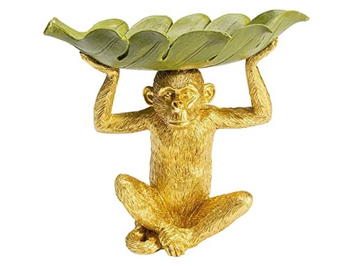 Kare Design Deko Schale Banana Leaf, Gold, 22x24x14 cm