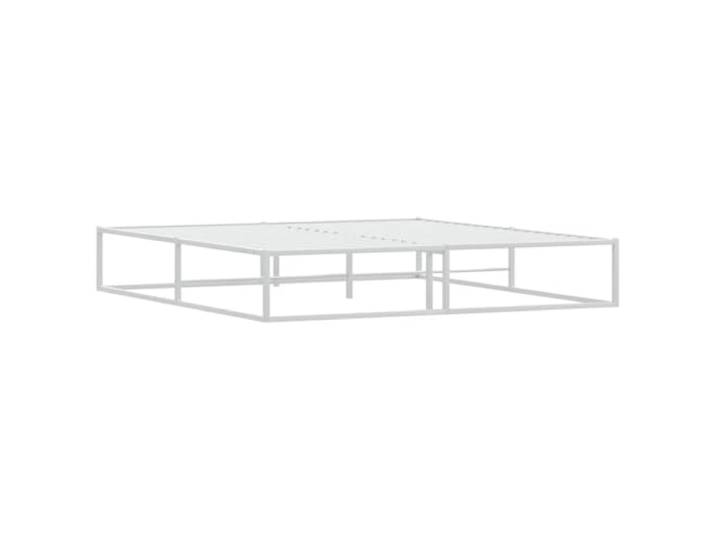 KTHLBRH Bettgestell aus Metall, weiß, 180 x 200 cm Lattenrost, Stauraum, pulverbeschichteter Rahmen, ohne Matratze