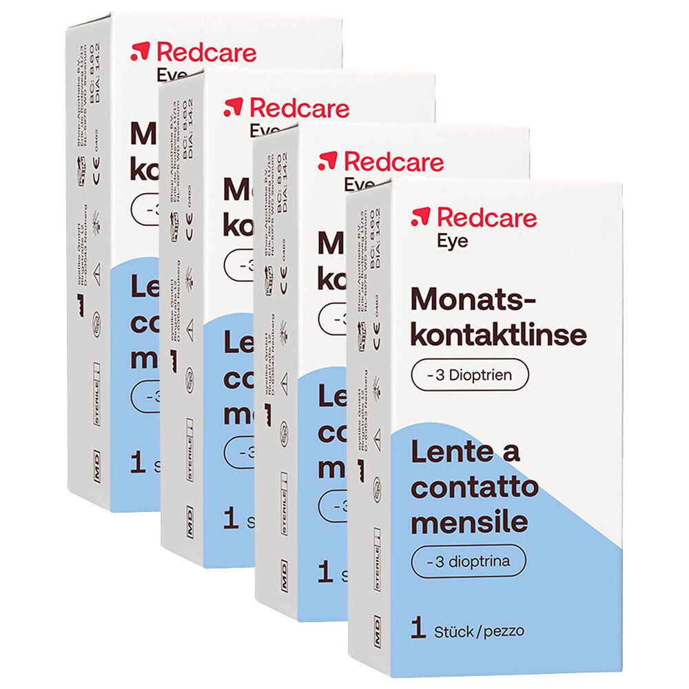 Redcare Monatslinse -3dpt 4 Stück Kontaktlinsen