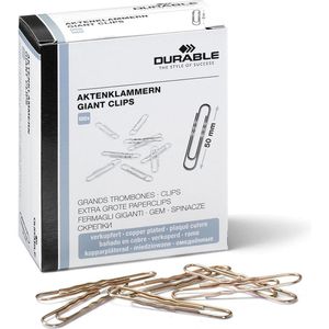 Durable Büroklammern 121224, 50mm, Aktenklammern, gewellt, verkupfert, 100 Stück
