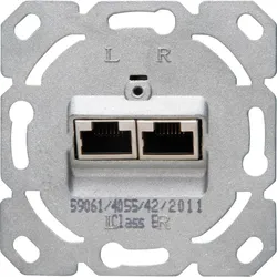 Kopp 33369406 Netzwerkanschlussdose CAT6, mit Schrägauslass, LSA Aufleger, 2 getrennte Steckanschlüsse, 2x8(8)-polig, passend zu allen Kopp  - 2 Stück