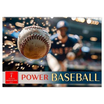 Power Baseball (Wandkalender 2027 DIN A2 quer), CALVENDO Monatskalender