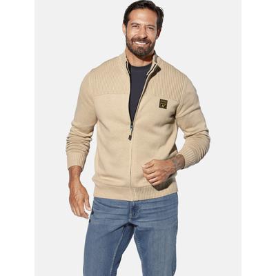 Strickjacke JAN VANDERSTORM "Strickjacke BJORNSTAD", Herren, Gr. XXL, beige, Obermaterial: 100% Baumwolle CO., Strickjacken Strickjacke