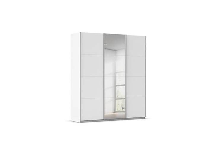 Rauch Möbel KULMBACH, Schwebetürenschrank, Farbe Weiß, Breite 203 cm Kleiderschrank mit Schwebetüren, Schiebetüren, 3-türig, mit Spiegel, Zubehör Basic, Schlafzimmer, Jugendzimmer, Garderobe