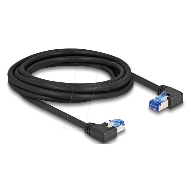 Delock RJ45 Netzwerkkabel Cat.6A S/FTP rechts / links gewink (S/FTP, CAT6a, 3 m) (80466)