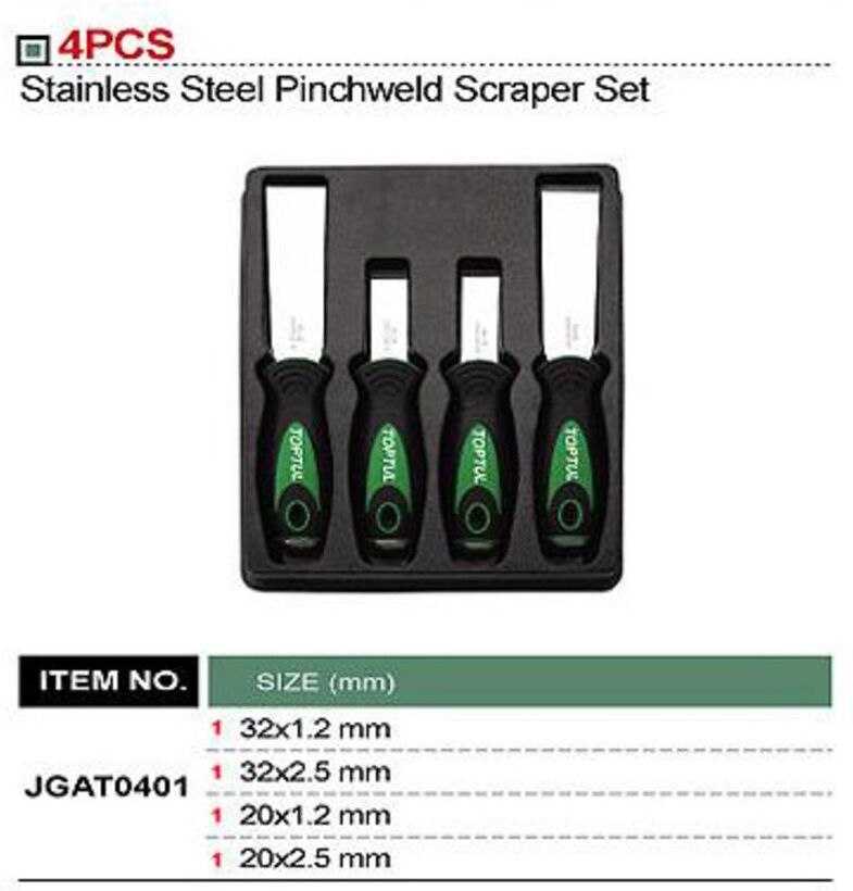 Spachtelsatz TOPTUL 4 Stück (32x1.2, 32x2.5, 20x1.2, 20x2.5 mm)