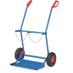 Fetra Sackkarre Stahlflaschenkarre, 51007, Luftbereifung, 2x 20l Flaschen, Tragkraft 100kg