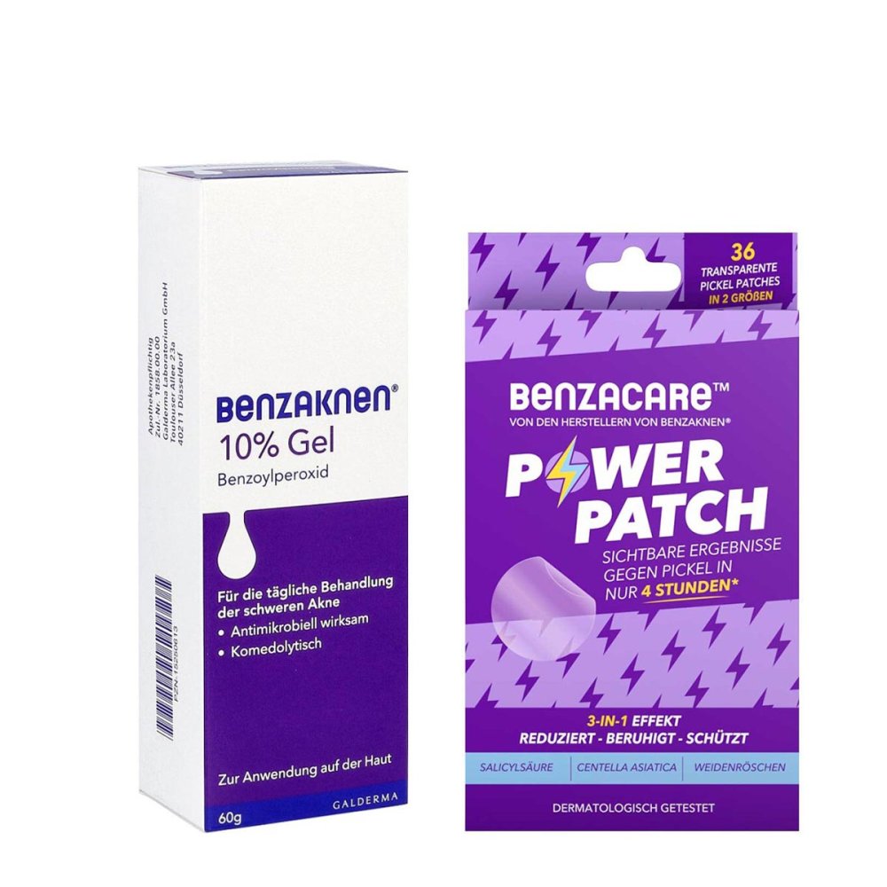 Galderma Laboratorium GmbH Benzaknen 10% + Benzacare Power Patch gegen Pickel 08105140