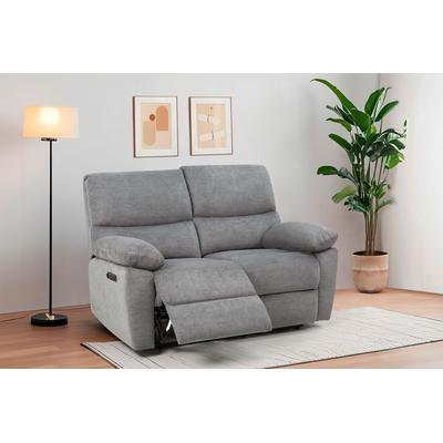 2-Sitzer HOME AFFAIRE "LANNOY, mit manueller o. elektrischer Relaxfunktion in beiden Sitzen.", grau (anthrazit), B:146cm H:96cm T:94cm, Sofas, Elektrische Variante mit USB A/C. Federkern, Webstoff