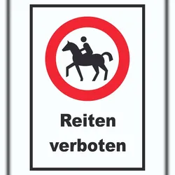 HB-Druck Reiten verboten Schild kein Reitweg Keine Pferde A3 (297x420mm)