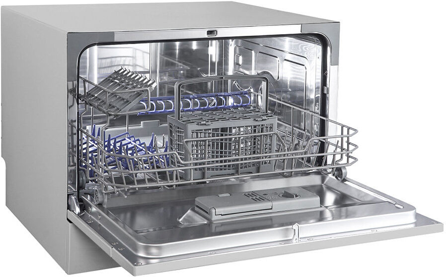 comfee 6.5L Freestanding Compact Dishwasher with LED display Silver 43.8cm H X 55cm W X 50cm D