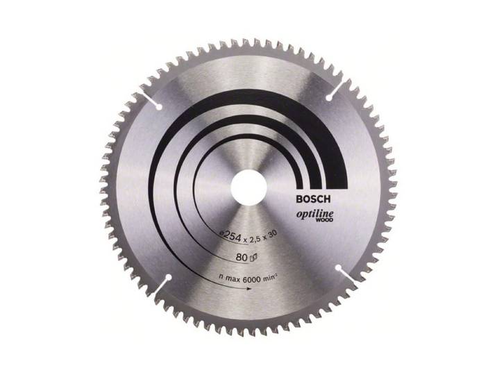 Bosch Optiline Wood Hartmetall 254 mm 80 Zähne Kreissägeblatt