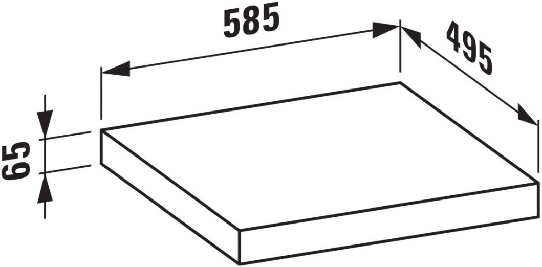 Laufen Waschtisch-Platte LANI 495x585x65 ohne Ausschnitt H4046401122671