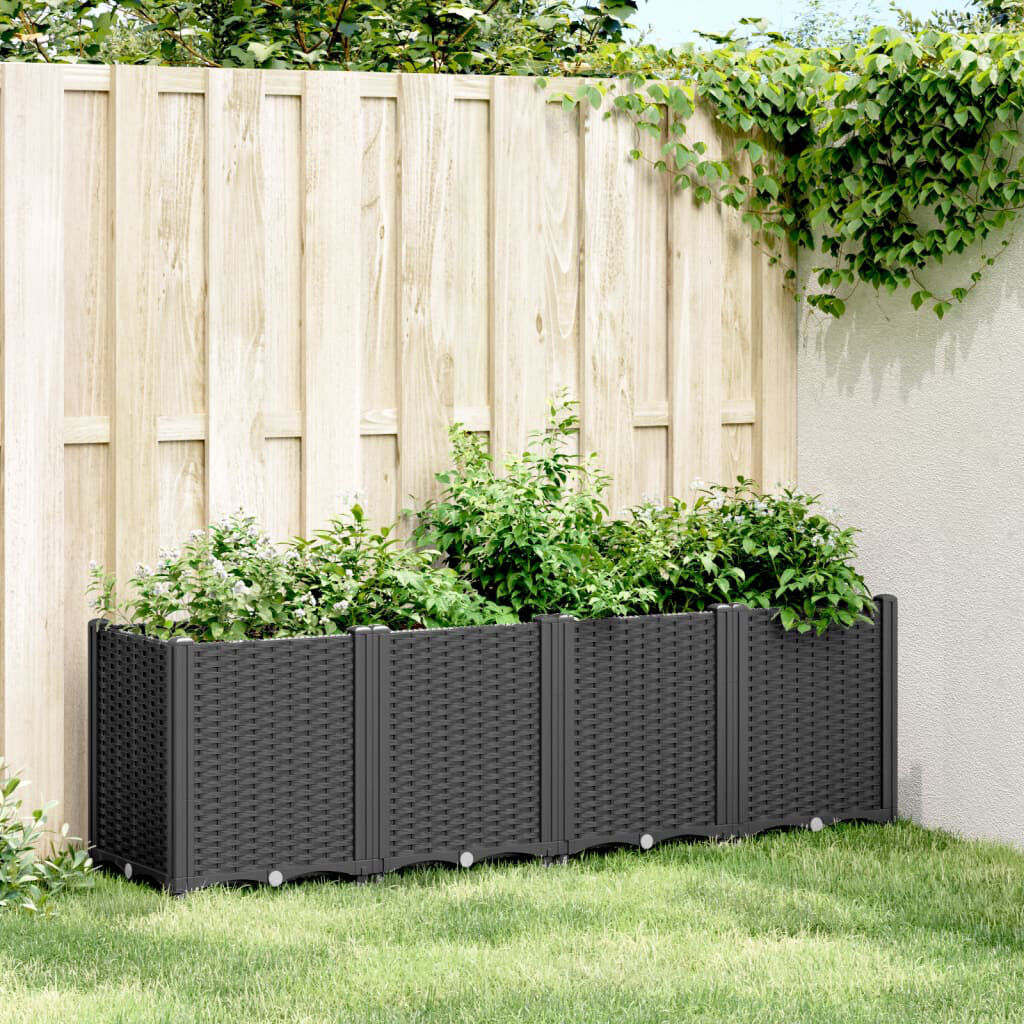 Brayden Studio Benilde Planter Box Black 53cm H X 40cm D