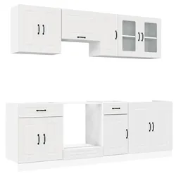 vidaXL 8-tlg. Küchenschrank-Set Kalmar Weiß Holzwerkstoff