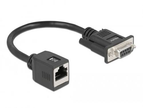 Delock Seriell Adapter [1x D-SUB-Buchse 9pol. - 1x RJ45-Buchse] 20cm Schwarz