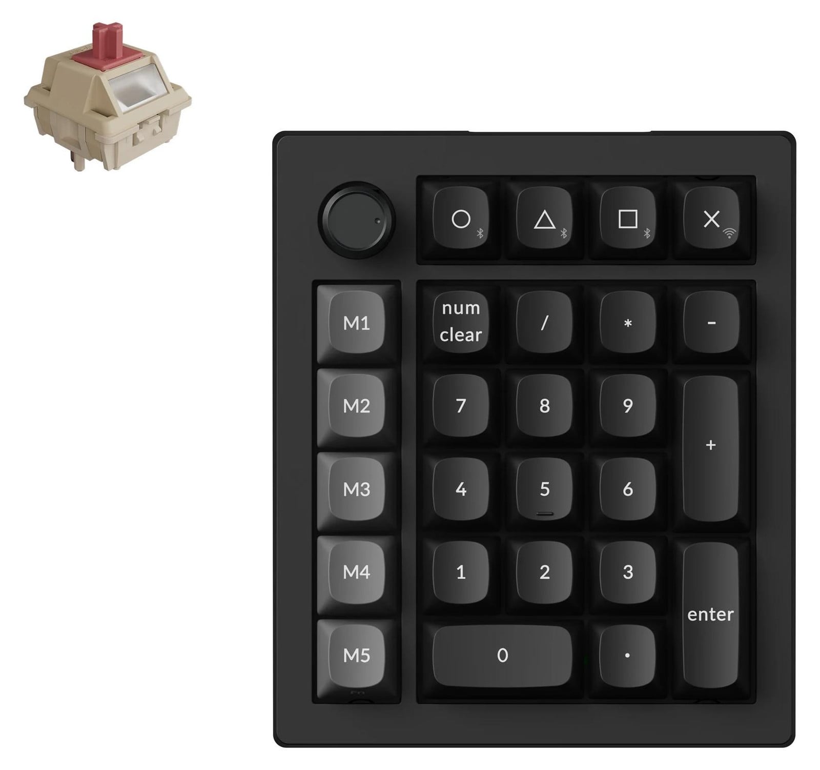 Keychron V0 Ultra 8K Draadloos Mechanisch Toetsenbord met Numpad, QWERTY US, Zwart, met Keychron Silk POM Rode Schakelaars