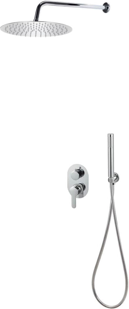 Belfry Bathroom Romriell Rain Dual Shower Head with Adjustable Water Flow Chrome
