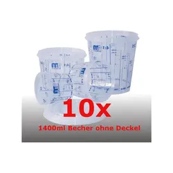 10 Farbmischbecher Messbecher Autolack 1400ml m. Skala