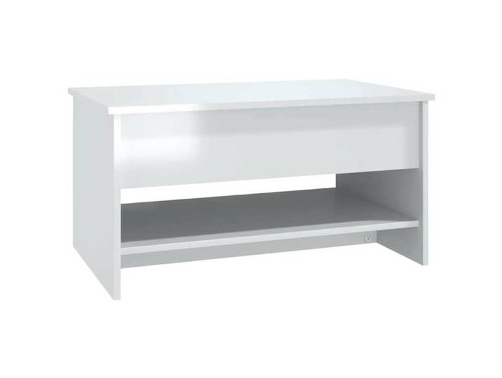 Table basse Blanc brillant 80x50x40 cm Bois d'ingénierie_2 ans garantie_99086