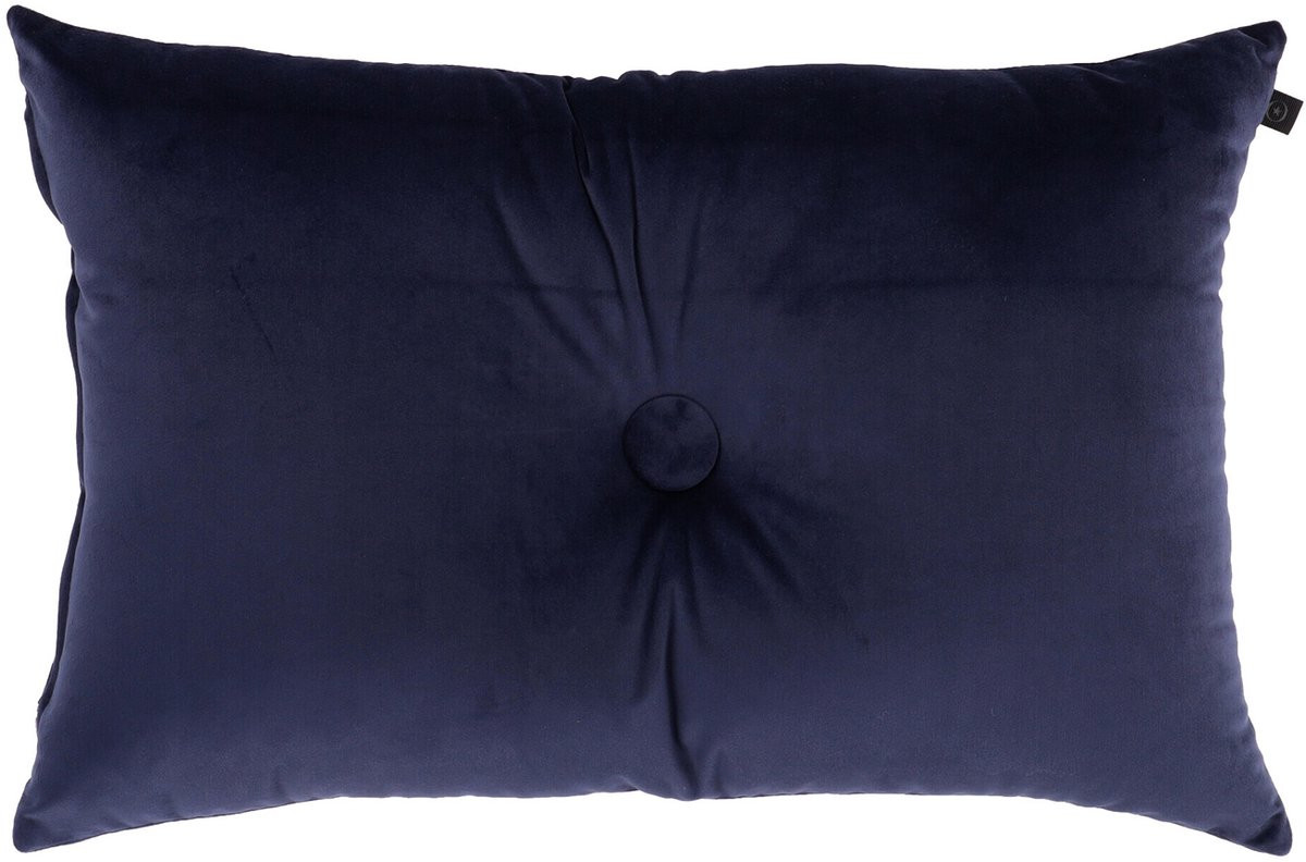 Overseas Velours Button Kussen - Navy
