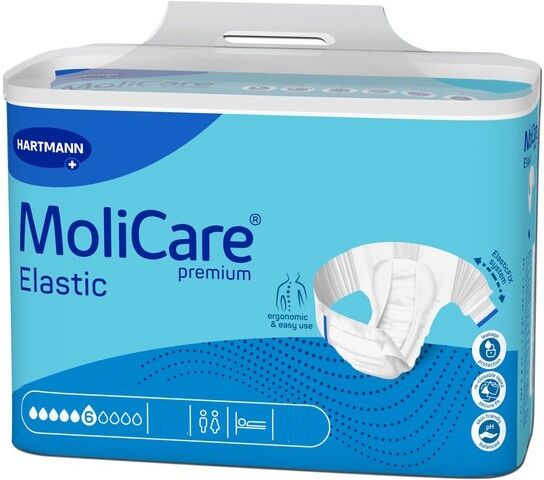 Hartmann Molicare Premium Slip Elastic 6 gouttes Medium - 3 paquets de 30 protections