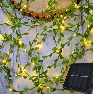 Inspire Curations Solar Ivy Maple Leaf Fairy String Lights For Garden Decor xly 7m 50leds