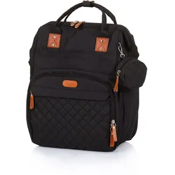 Chipolino Wickeltasche, Kinderwagen Rucksack Reißverschluss Schnullertasche schwarz